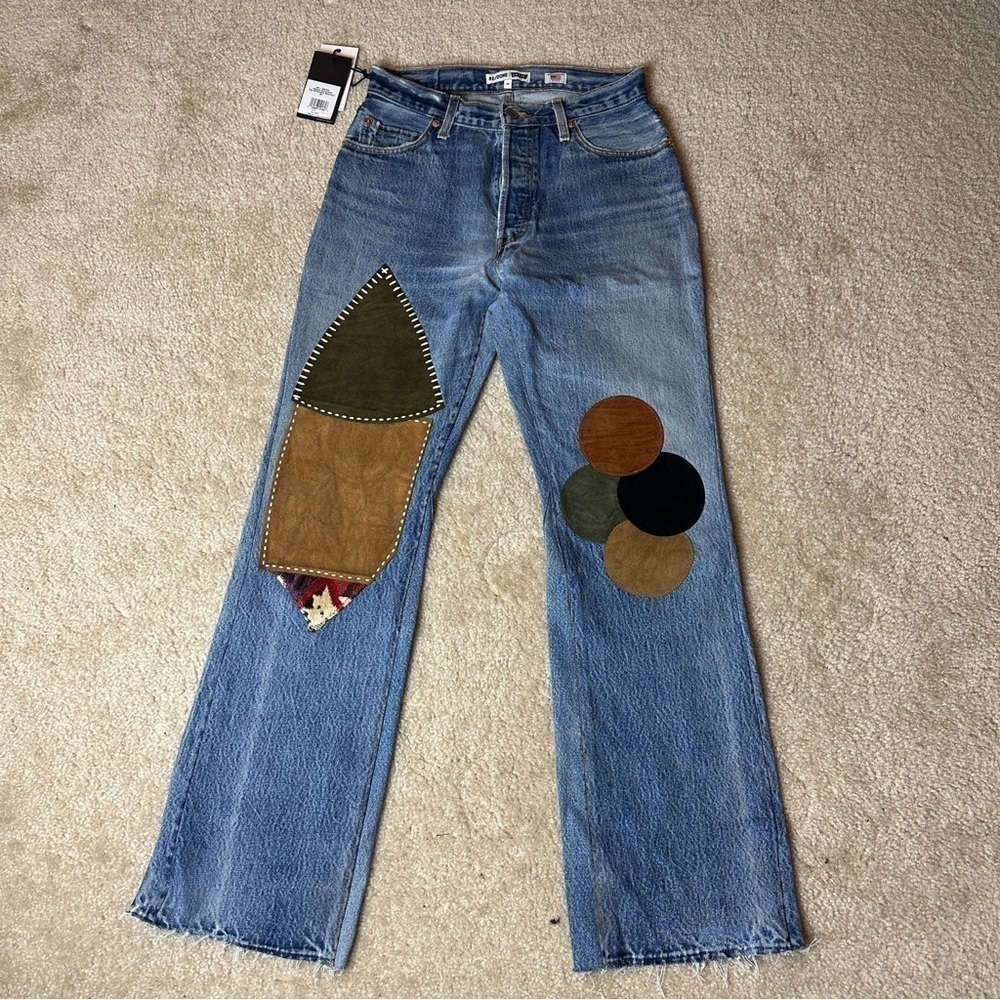 Re/Done X Levi’s 70’s Repaired Patchwork Jeans Si… - image 1